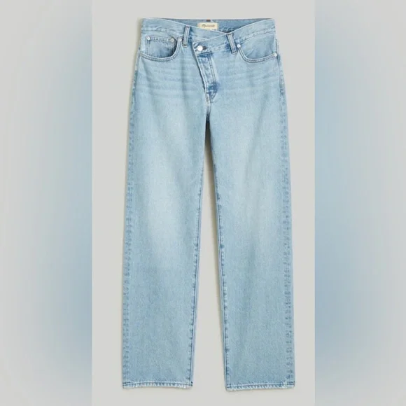 Madewell light wash low slung straight jeans asymmetrical 29 - Picture 3 of 10